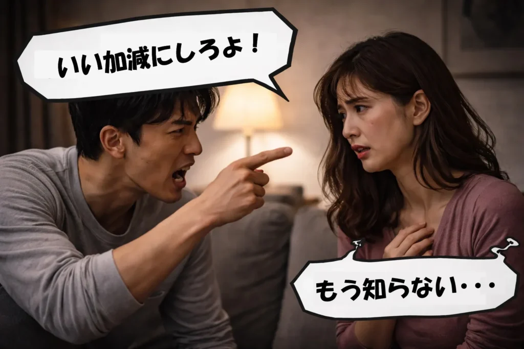 夫婦喧嘩では、言ってはいけない言葉があります